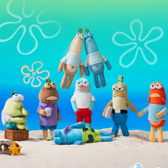 GONG bikini Bottom Buddies Spongebob Squarepants พวงกุญแจจี้ตุ๊กตา