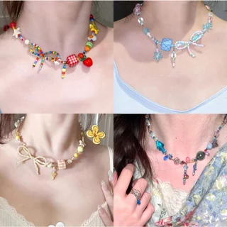 Summer Colours โบว์ เชือกลูกปัด เค้นคอสาว สร้อยคอ ภาพถ่ายการเดินทางวันหยุด