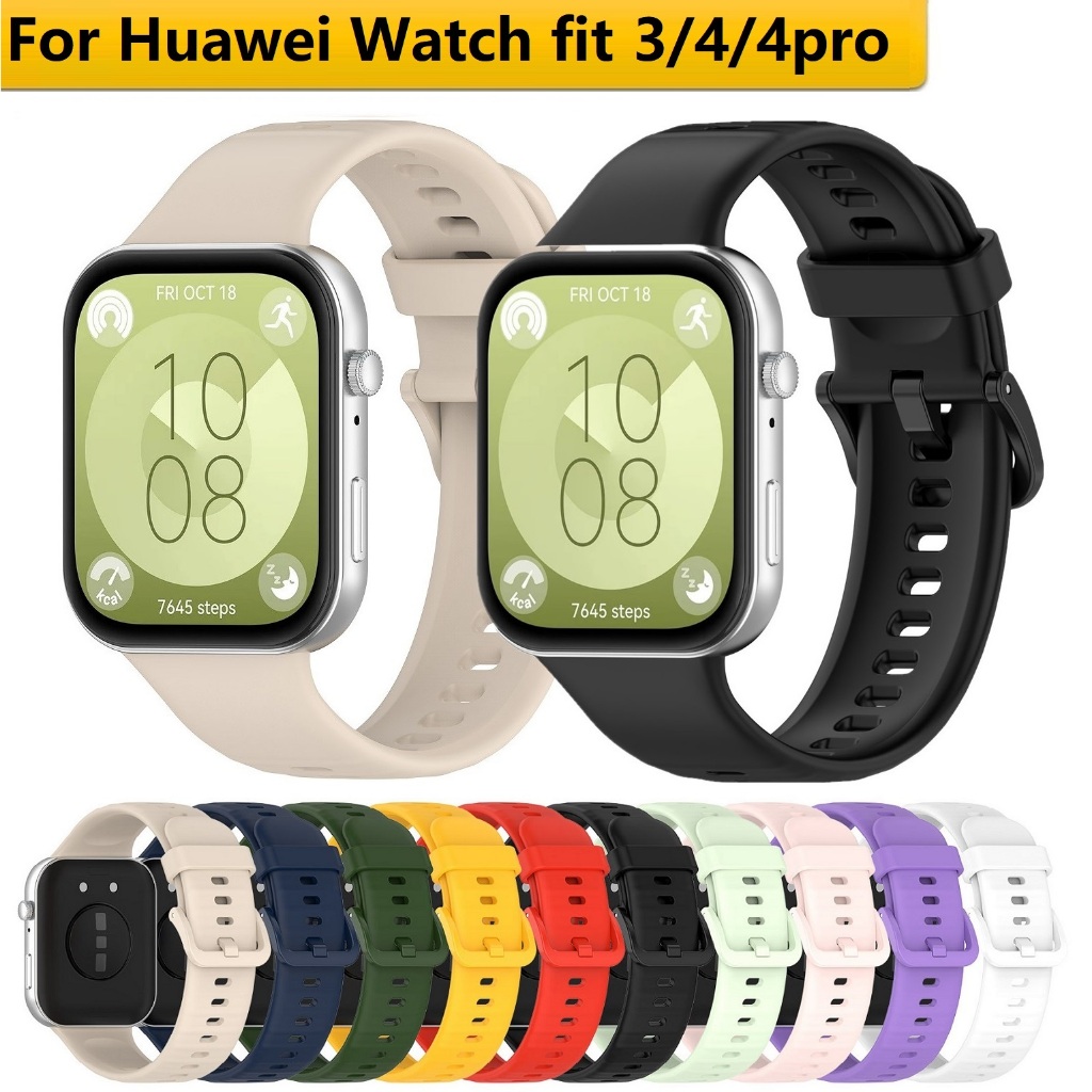 Silicone Strap For Huawei watch Fit 4 สาย Huawei watch Fit 4 Pro สายนาฬิกา Huawei Watch Fit 3 สาย Smart Watch Colorful สาย Huawei watch fit 3 Strap Soft Sport Huawei Watch Fit3 Smart watch Huawei Watch Fit 3 สาย Huawei Fit4 สาย Huawei Fit4 Pro Strap