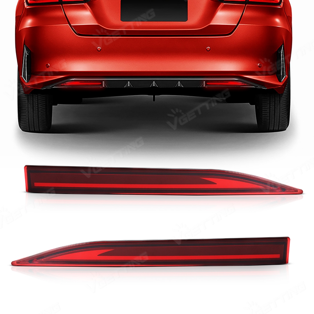 Vgetting สําหรับ Toyota Vios 2021 2022 2023 / ATIV 2023 / ดีไซน์มัสแตงไดนามิกบังโคลนหลังพร้อมสัญญาณวิ่ง ( 3 ฟังก์ชั่น)