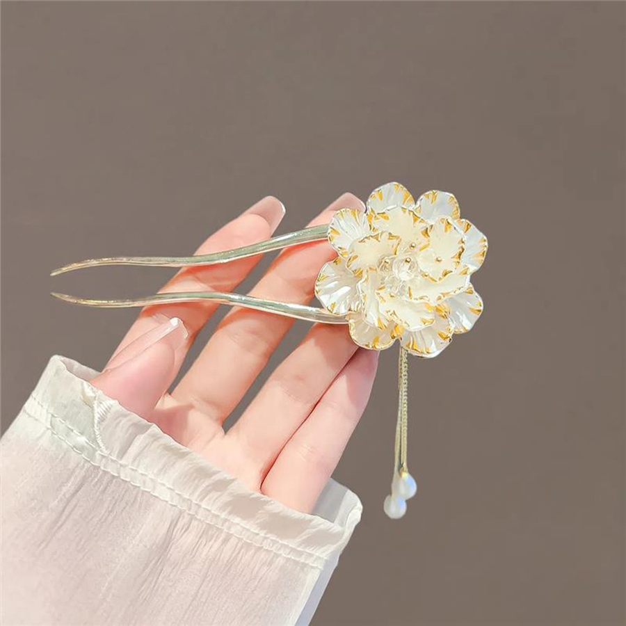 ประณีตดอกโบตั๋นดอกไม้พู่ U-Shaped Hairpin หญิง High-End Feel Hairpin Hairpin ขั้นตอนสั่น Hairpin ใส่หวี Headdress ราคา ถูกที่สุด ดีลบีเคเค แกลเลอรีภาพที่ 3