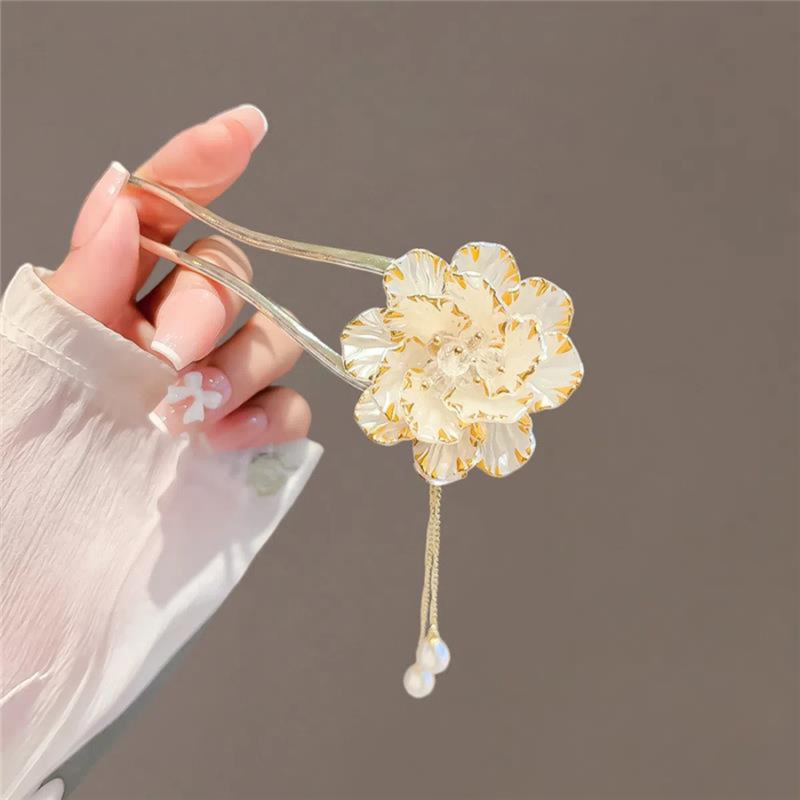 ประณีตดอกโบตั๋นดอกไม้พู่ U-Shaped Hairpin หญิง High-End Feel Hairpin Hairpin ขั้นตอนสั่น Hairpin ใส่หวี Headdress ราคา ถูกที่สุด ดีลบีเคเค แกลเลอรีภาพที่ 2