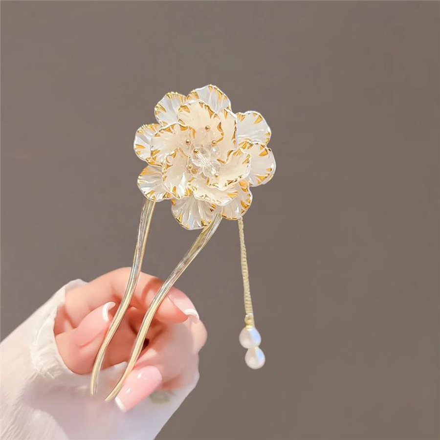 ประณีตดอกโบตั๋นดอกไม้พู่ U-Shaped Hairpin หญิง High-End Feel Hairpin Hairpin ขั้นตอนสั่น Hairpin ใส่หวี Headdress ราคา ถูกที่สุด ดีลบีเคเค