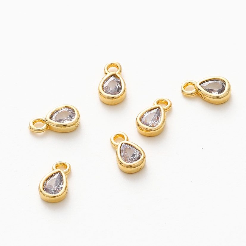 ST.kunkka 5 ชิ้น 18K สี Retention ทองแท้ Water Drop จี้แฟชั่นอุปกรณ์เสริม diy เครื่องประดับสร้อยคอ