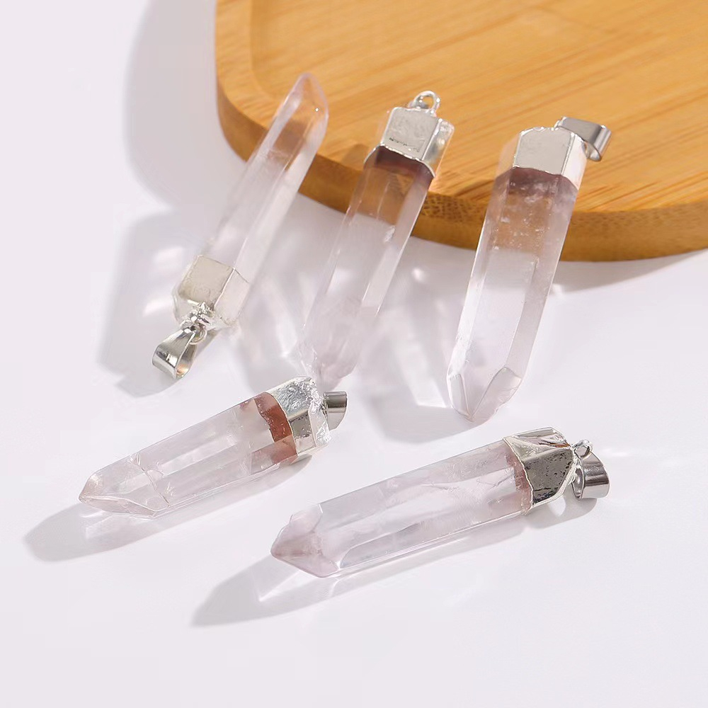 จี้ควอตซ์ใส สร้อยคอจุดควอตซ์ใส | Energy Cleanser & Spiritual Protection | ที่ไม่ซ้ํากันผิดปกติรักษาเครื่องประดับของขวัญ