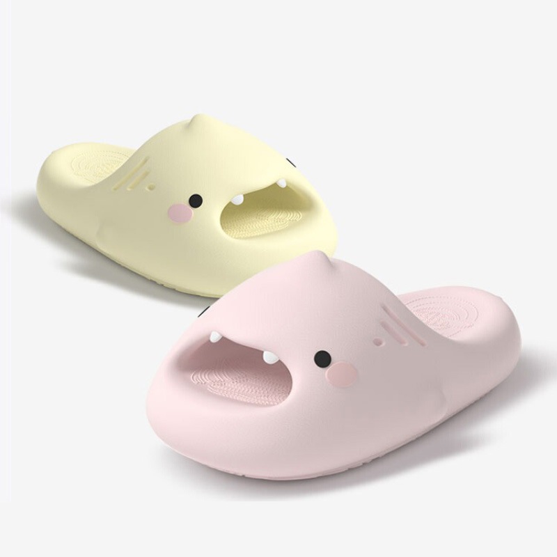 AYUER ผู้ชายและผู้หญิงในร่มน่ารัก Shark Soft Sole รองเท้าแตะกันลื่น