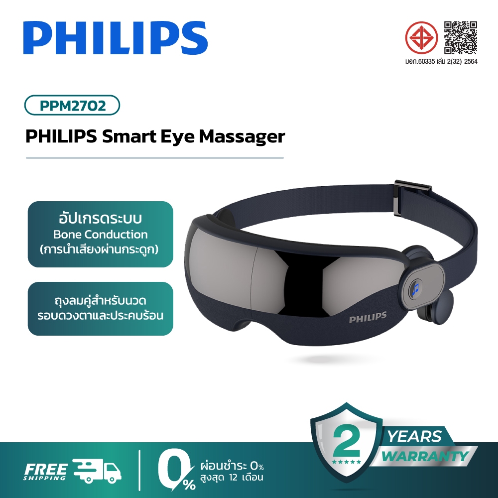Philips เครื่องนวดตาอัจฉริยะ Smart Eye Massager รับประกัน 2ปี  PPM2702