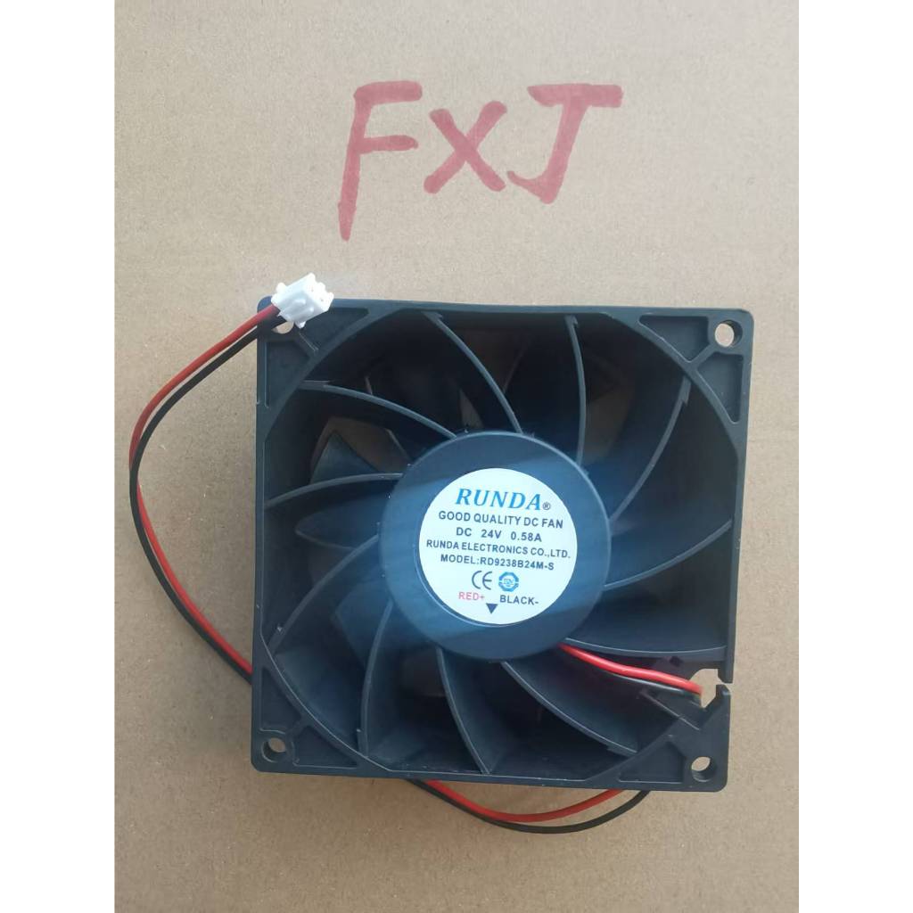 ยี่ห้อใหม่ RUNDA RD9238B24M-S 24V 0.58A ขนาด 92 * 92 * 38 พัดลมระบายความร้อนอินเวอร์เตอร์