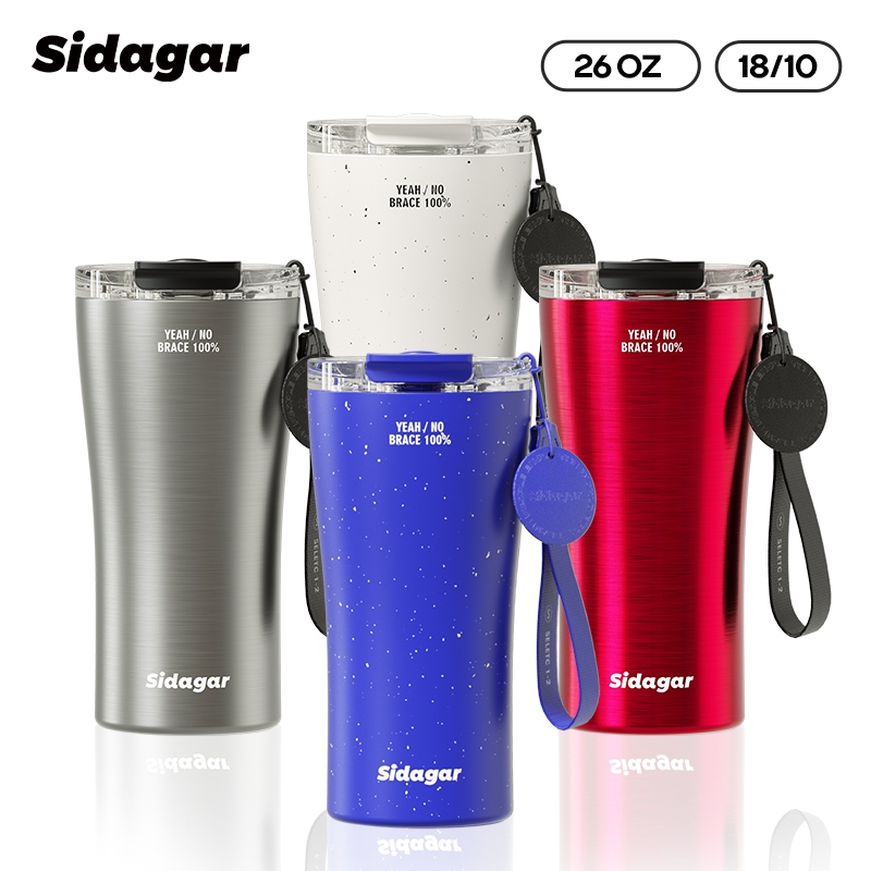 Sidagar แก้วกาแฟ 316L แก้วเก็บความร้อน สแตนเลส เคลือบเซรามิค ร้อนและเย็น แก้วเก็บความเย็น แก้วน้ำ