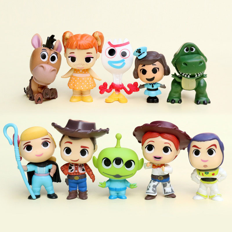 10 ชิ้นอะนิเมะToy Story Action Figure Buzz Lightyear Woody Jessie Alien Kawaiiตุ๊กตาPVCสะสมของเล่นเด็กคริสต์มาสของขวัญ