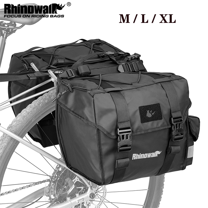 Rhinowalk Waterproof กระเป๋าแพนเนียร์สองด้านสําหรับปั่นจักรยานระยะไกล (22L/40L/50L)