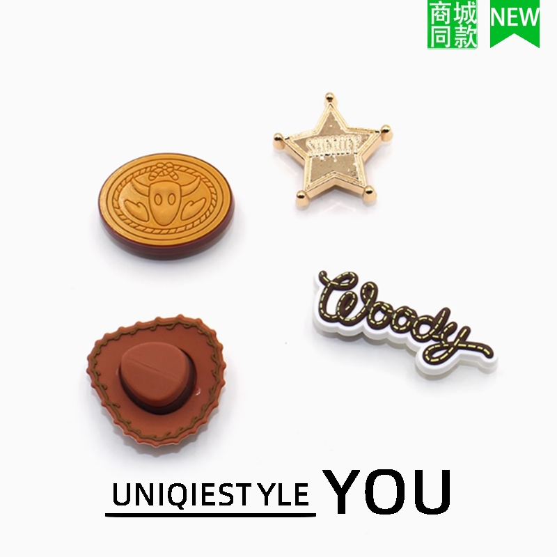 ใหม่อุปกรณ์เสริมหัวเข็มขัดรองเท้าน่ารักการ์ตูนเนื้อToy Story Woody Denim