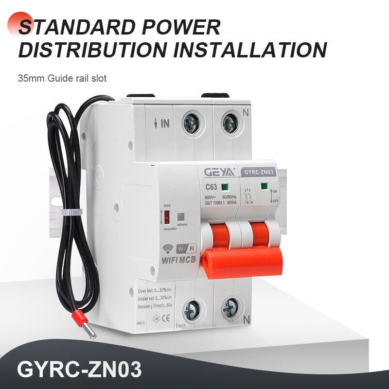 GEYA GYRC-ZN03 WIFI Circuit Breaker MCB สวิตช์รีเลย์เวลา 1/2/3/4P 20-100A รีโมทคอนโทรลด้วยเสียง ราคา ถูกที่สุด ดีลบีเคเค แกลเลอรีภาพที่ 6
