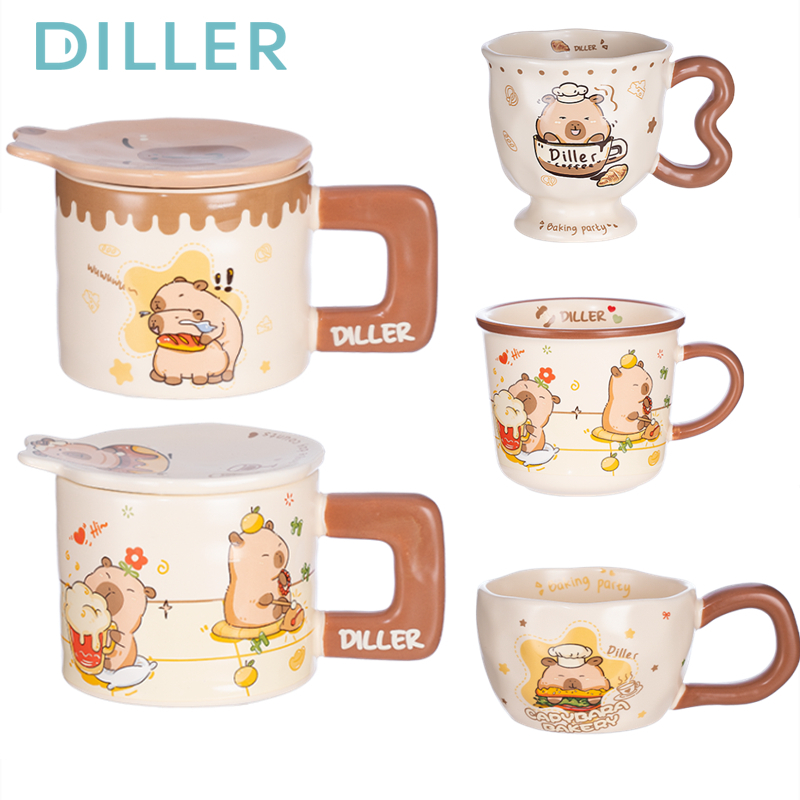 Diller แก้วเซรามิคถ้วยน่ารักสําหรับกาแฟ D6000