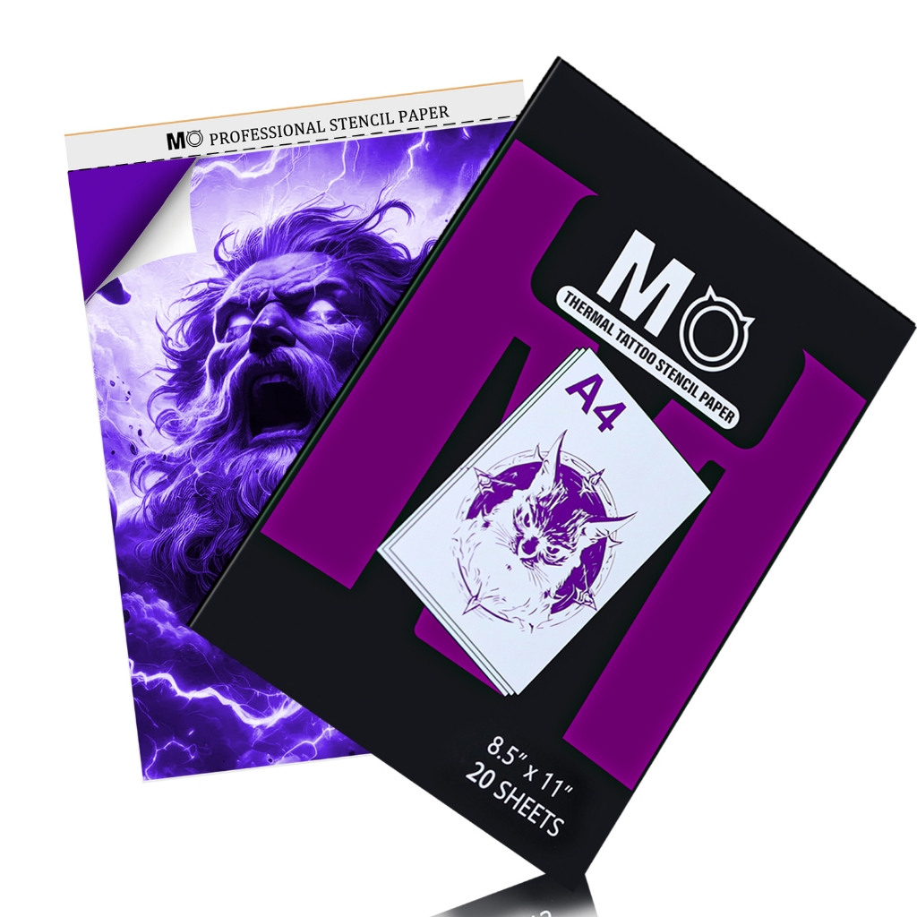 20 แผ่น MO Tattoo กระดาษลอกลาย a4 กระดาษร้อน MO TATTOO STENCIL PAPER ใช้กับเครื่องลอกลาย รอยสัก ปริ้นเตอร์ - Molong Tattoo Supply