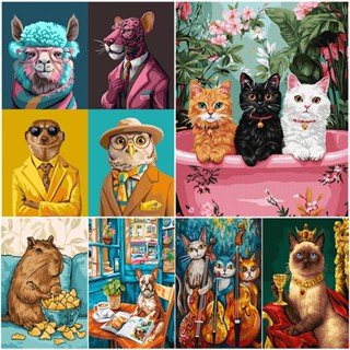 Drofe ระบายสีตามตัวเลข ภาพระบายสีตามตัวเลข แมวน่ารัก paint b…