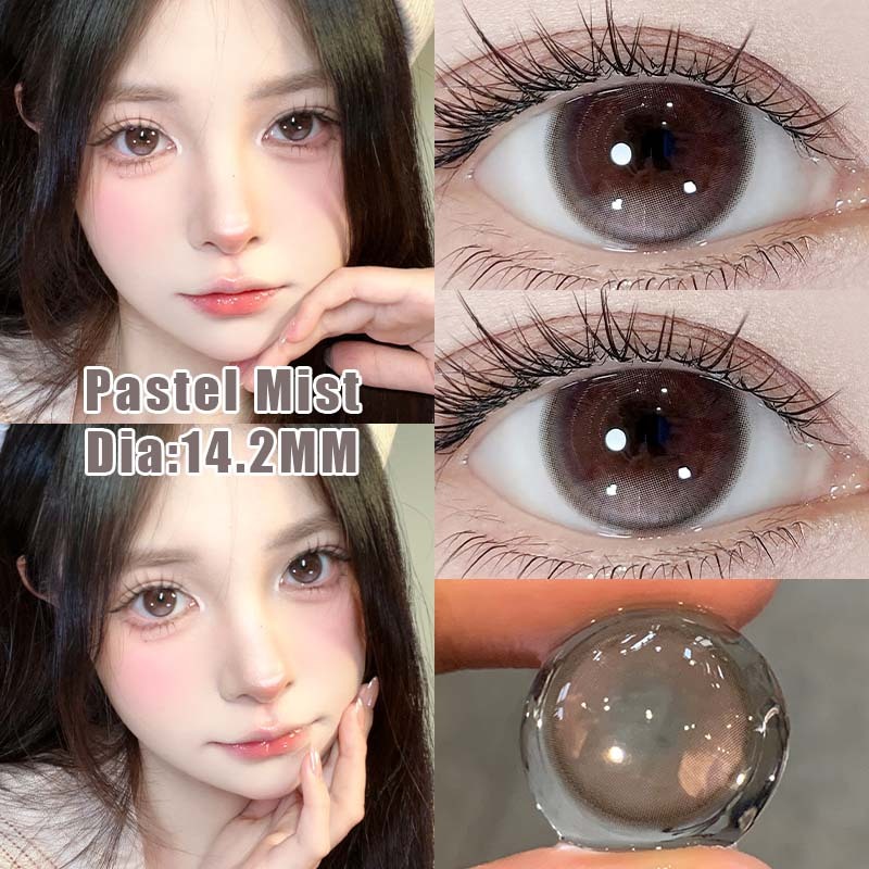 KSSEYE คอนแทคเลนส์ 2 ชิ้น eye power (0~-8.00)softlens 14.2 มม. สไตล์เกาหลีธรรมชาติ 6 เดือนใช้คอนแทคเลนส์น้ํา