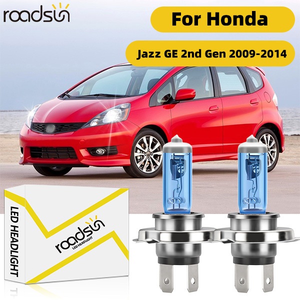 Fit สําหรับ Honda Jazz GE 2nd Gen 2009-2014 ไฟหน้ารถหลอดไฟ Super White ฮาโลเจน 800% ความสว่าง 100W 6000K 20000LM Plug-N- Play Canbus ไม่มีข้อผิดพลาด