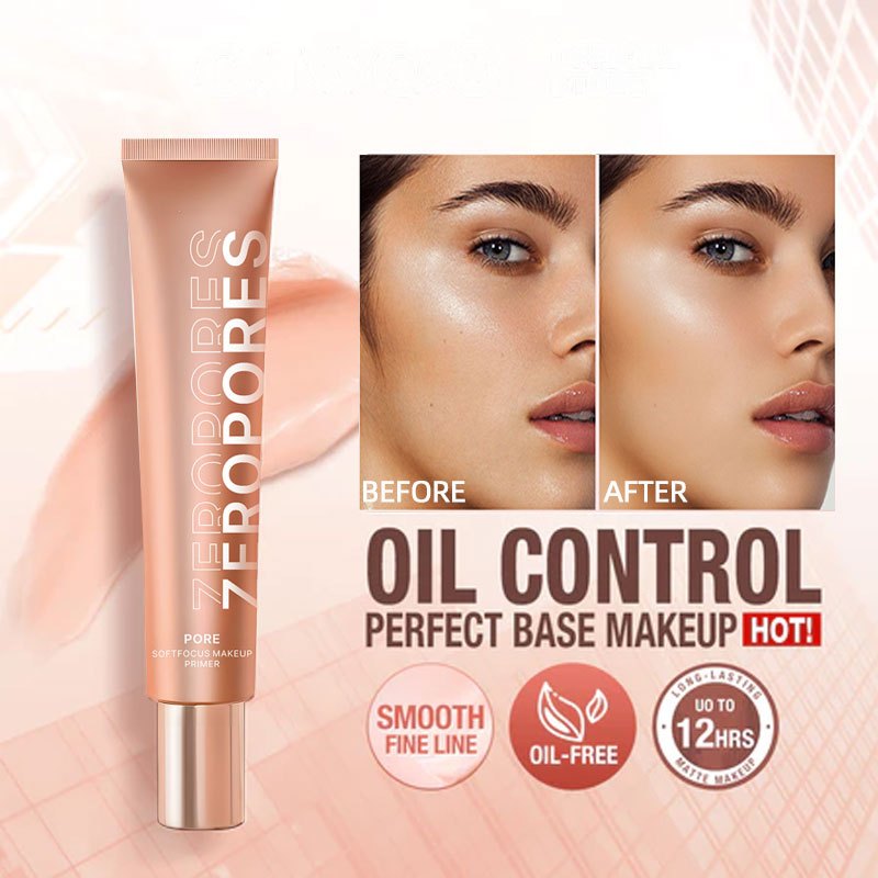 Primer Make Up Base ที่มองไม่เห็น Pore Soft Focus แต่งหน้า Oil-Control Long-Lasting Brighten Smooth Foundation Moisture สําหรับ Face สีชมพูสีเครื่องสําอาง 20g