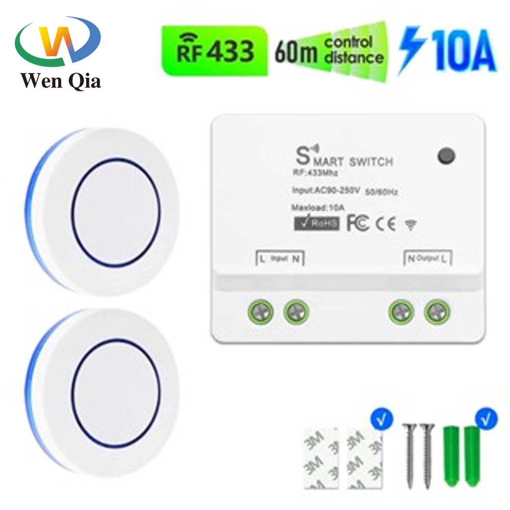 สวิตช์รีโมตคอนโทรลไร้สาย 433MHz RF AC 110V 220V 10A สําหรับปั๊มไฟ – โปรปัง