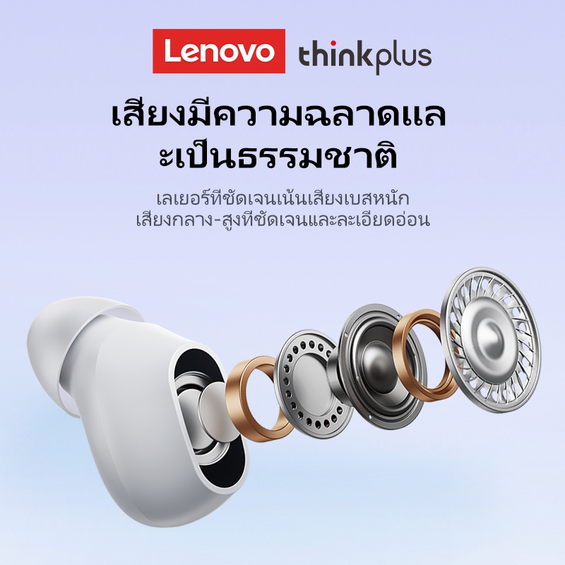 Lenovo XT62 หูฟังบลูทูธไฮไฟสเตอริโอตัดเสียงรบกวนกันน้ําสมาร์ททัช
