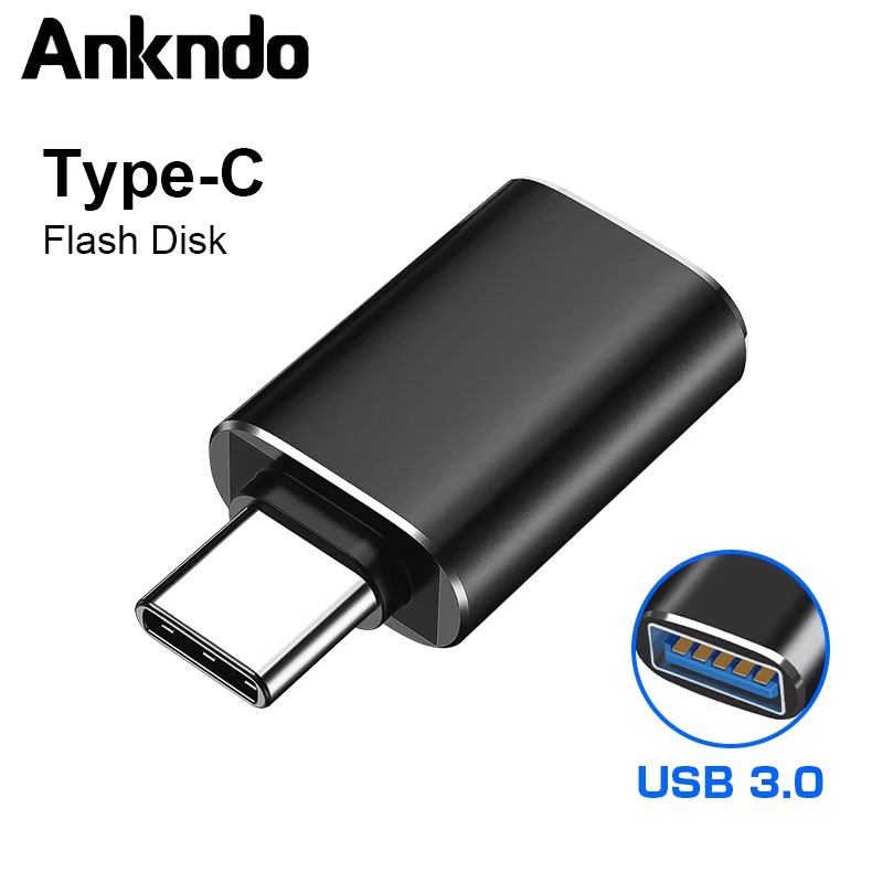 Ankndo อะแดปเตอร์ Type C เป็น USB 3.0 Type-C OTG สําหรับ Mac Book Samsung แฟลชไดรฟ์โทรศัพท์มือถือ