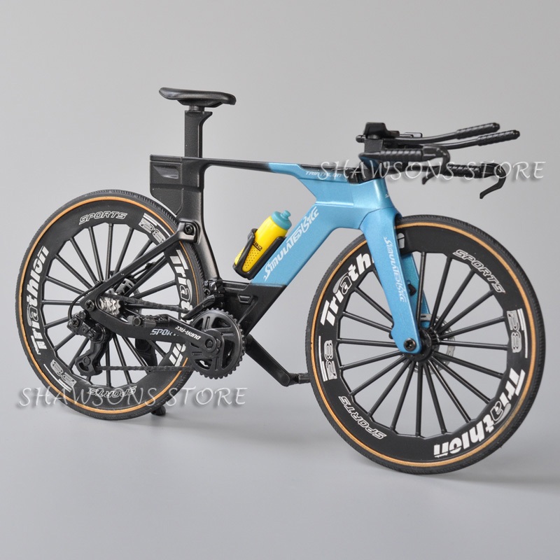 1:8 Scale Diecast โลหะจักรยานของเล่น Trialthlon TT Time Trial Racing Bike Miniature Replica