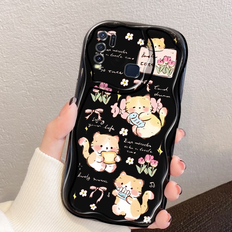 ปลอกสําหรับ Vivo Y50 Y30 Y30i 1935 1938 น่ารัก Little Cat Anti Fall ซิลิโคนใสเคสโทรศัพท์แบบนุ่ม