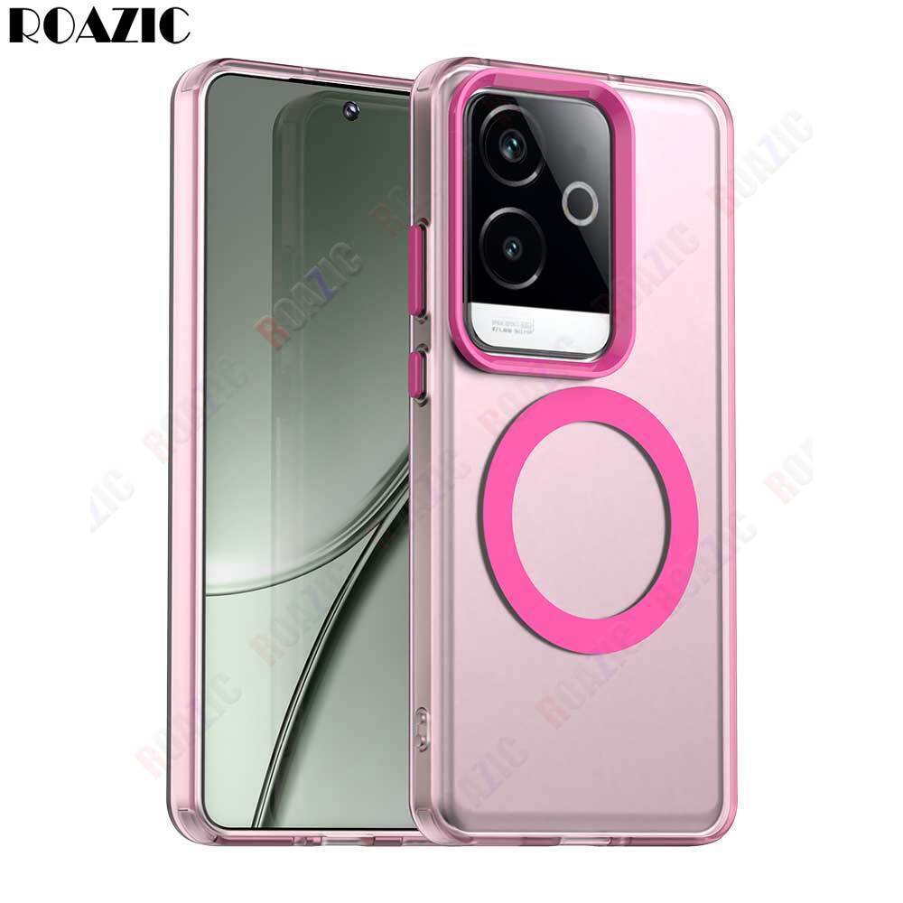 เคสโทรศัพท์แม่เหล็กสําหรับRealme GT 6/GT 6T/GT Neo 6/GT Neo 6 SEสีลูกกวาดกึ่งโปร่งใสAnti Dropป้องกันโทรศัพท์ปกแข็งXSC01