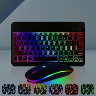 GOODJOBคีย์บอร์ดไทย ใหม่แบ็คไลท์ไล่โทนสี Bluetooth keyboard,…