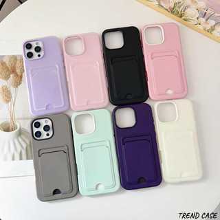 ช่องใส่การ์ดกระเป๋า Clear Matte เคสโทรศัพท์สําหรับ iPhone 16E 16 15 14 13 12 11 Pro Max Plus กระเป๋าสตางค์กระเป๋า Soft TPU กันกระแทก