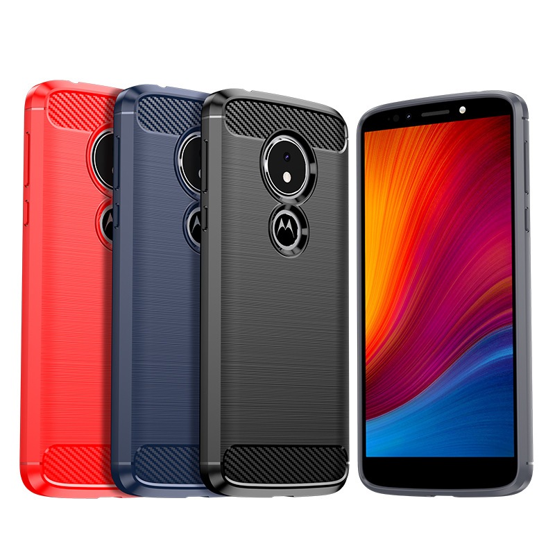 สําหรับ Motorola Moto E4 Plus Moto E5 Play E5 Plus Moto E5 Supra E5 Cruise Case กันกระแทก TPU คาร์บอ