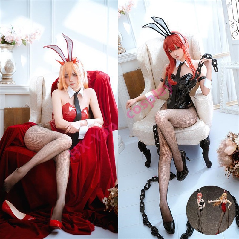 【HX-YAO】Chainsaw Man cosplay Anime costume Makima Power Bunny Girl คอสเพลย์อะนิเมะเครื่องแต่งกาย