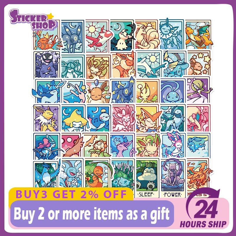45 ชิ้นการ์ดโปเกมอนสติกเกอร์ DIY แล็ปท็อปจักรยานกีตาร์เด็กกันน้ํา Kawaii Pikachu สติกเกอร์