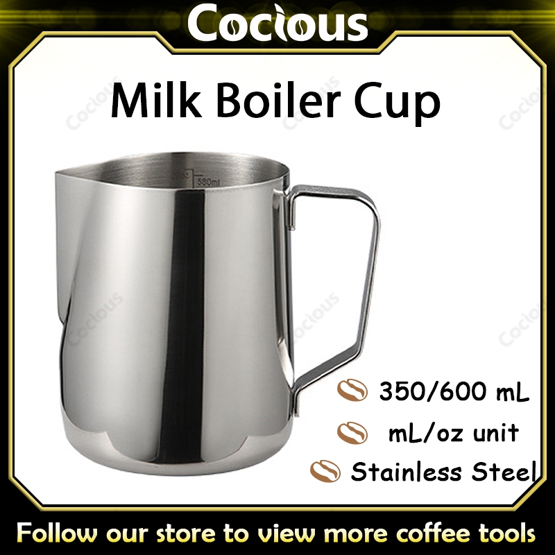 Cocious 350mL/600mL Dual ความจุหน่วยนม Frothing Pitcher สแตนเลสหม้อต้มนมถ้วยเหยือก Creamer Ac