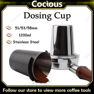 COCIOUS 58/51 มม.กาแฟยาถ้วยสแตนเลสทนทาน Sniffing แก้วผง Feeder DIY เครื่องมือ Espresso