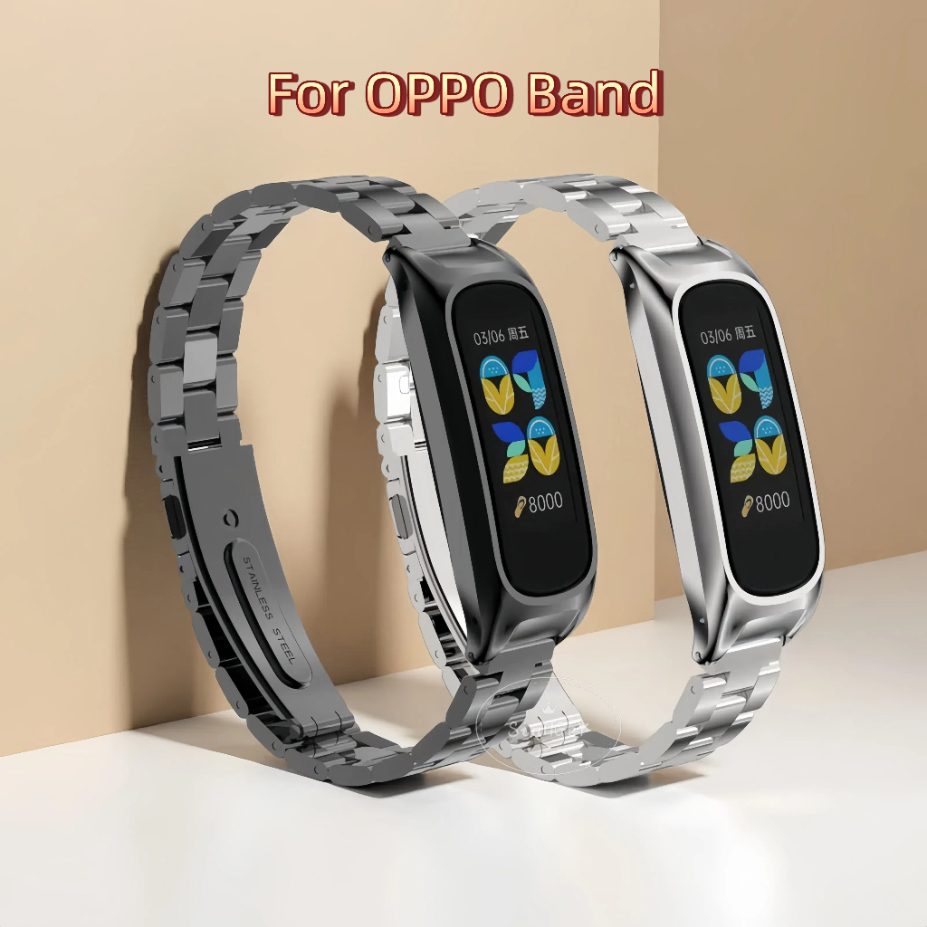 สายรัดสําหรับ OPPO Band Strap Metal OPPO Band 2 Strap สายรัดข้อมือทดแทนสแตนเลส