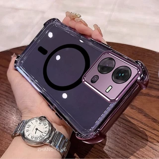 สําหรับ vivo V25 5G V25E 5G Electroplated กันกระแทกซิลิโคนเคสโทรศัพท์พร้อมแหวนดูดแม่เหล็กเรียบง่ายออกแบบความงาม TPU soft case