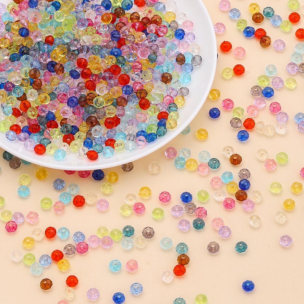 St. kunkka 100 ชิ้น 6mm ลูกปัดคริสตัลอะคริลิค ลูกปัดแก้วเช็ก สําหรับ DIY สร้อยข้อมือลูกปัดสร้อยคอ