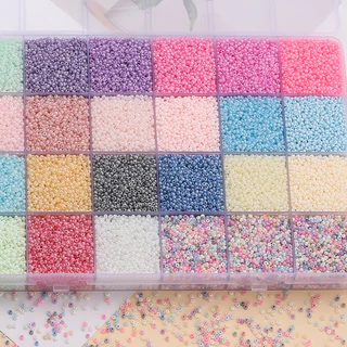 St.kunkka 1,000 ชิ้น 2mm ลูกปัดแก้วครีม ลูกปัดทรายน่ารักสําหรับ DIY สร้อยข้อมือลูกปัดสร้อยคอ