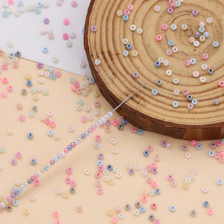 St.kunkka 1,000 ชิ้น 2mm ลูกปัดแก้วครีม ลูกปัดทรายน่ารักสําหรับ DIY สร้อยข้อมือลูกปัดสร้อยคอ