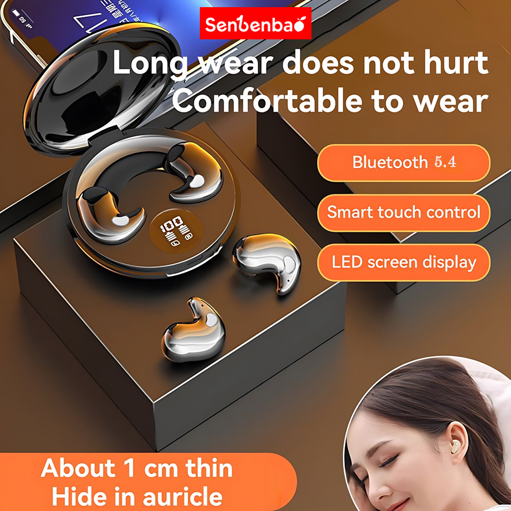 SENBENBAO S39 TWS ENC หูฟัง Mini Sleep ชุดหูฟังบลูทูธที่มองไม่เห็นไฮไฟสเตอริโอกันน้ํา Build-in MIc สําหรับสมาร์ทหูฟังมือถือ