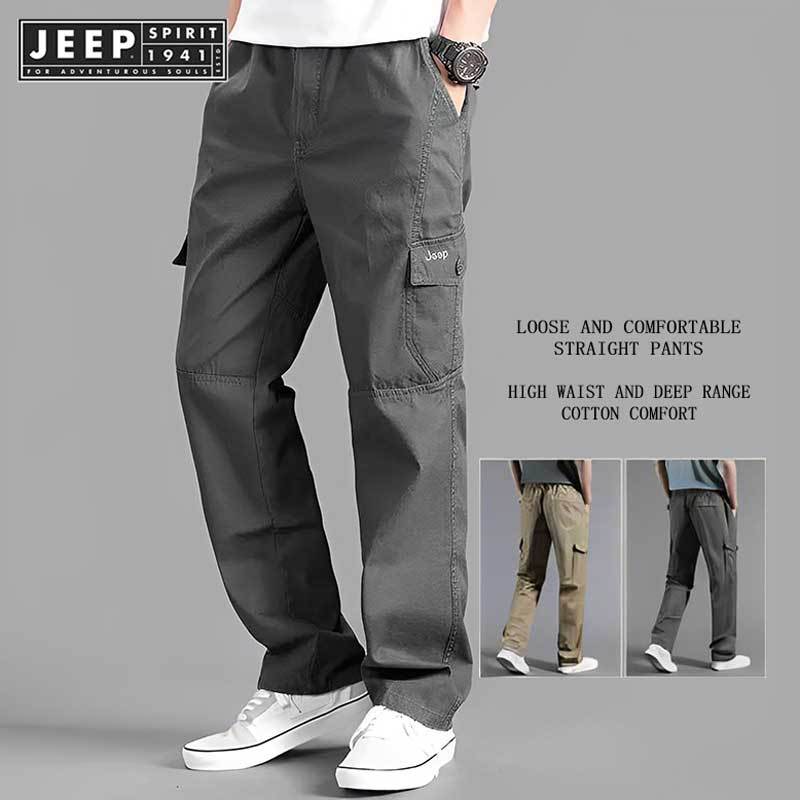 JEEP SPIRIT 1941 ESTD กางเกงคาร์โก้ผู้ชายฤดูร้อนฤดูใบไม้ผลิผ้าฝ้ายชุดทํางานใหม่ขนาดใหญ่ 6xl Casual Climbing Joggers Sweatpants Hombre ฤดูใบไม้ร่วงกางเกง