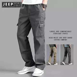 JEEP SPIRIT 1941 ESTD กางเกงคาร์โก้ผู้ชายฤดูร้อนฤดูใบไม้ผลิผ้าฝ้ายชุดทํางานใหม่ขนาดใหญ่ 6xl Casual Climbing Joggers Sweatpants Hombre ฤดูใบไม้ร่วงกางเกง