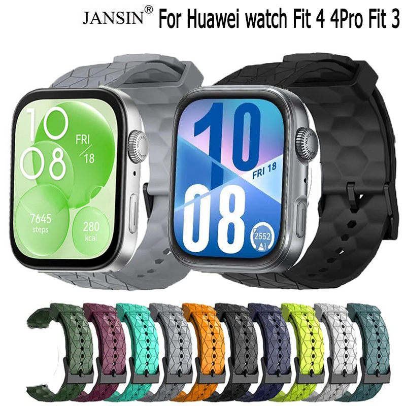 สําหรับ Huawei Watch Fit 4 4pro สายซิลิโคนรูปแบบฟุตบอลสร ้ อยข ้ อมือกีฬา สําหรับ Huawei watch fit 3 สมาร ์ ทนาฬิกาสายซิลิโคน