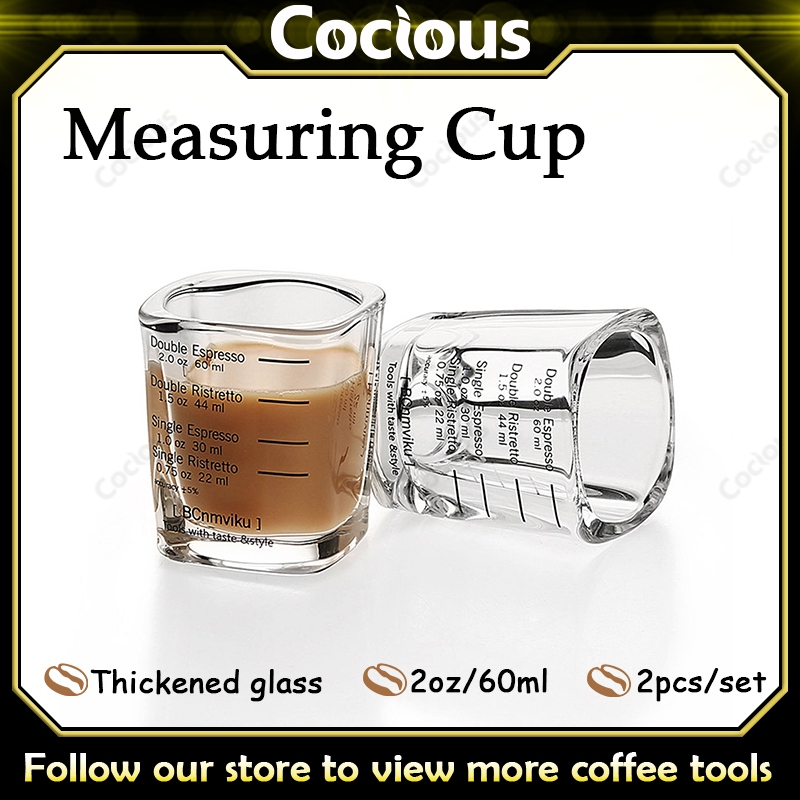COCIOUS แก้วช็อต กาแฟเอสเปรสโซ่ แก้วตวงกาแฟ มีขีดวัด ขนาด 30มล. Espresso Shot Glass