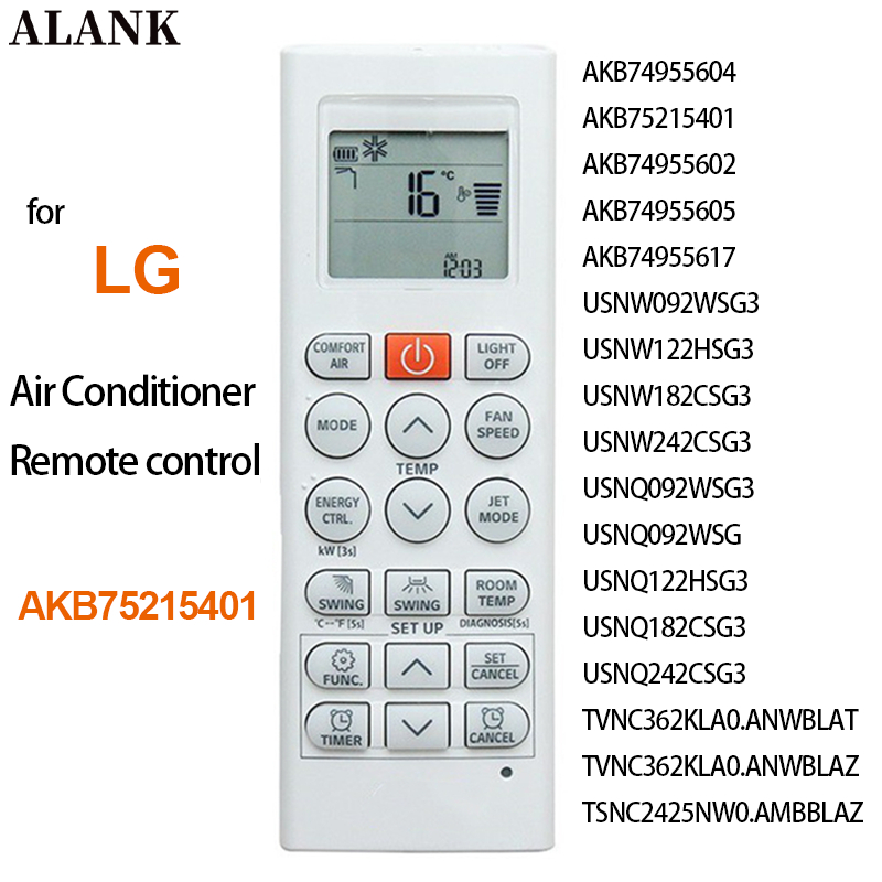 ALANK รีโมทแอร์ แอลจี LG Inverter รุ่น AKB74955604 AKB75215401 มีปุ่มกลางสีแดง ปุ่มซ้ายCOMFORT AIR/ปุ่มขวาLIGHT OFF