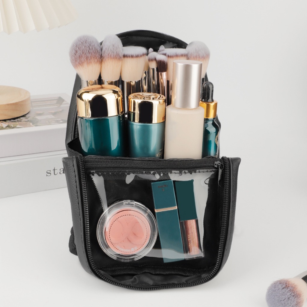 กระเป๋าแปรงแต่งหน้าแนวตั้งความจุขนาดใหญ่อเนกประสงค์สะดวกเครื่องมือกระเป๋าแปรงแต่งหน้ามืออาชีพ - รูปที่ 2