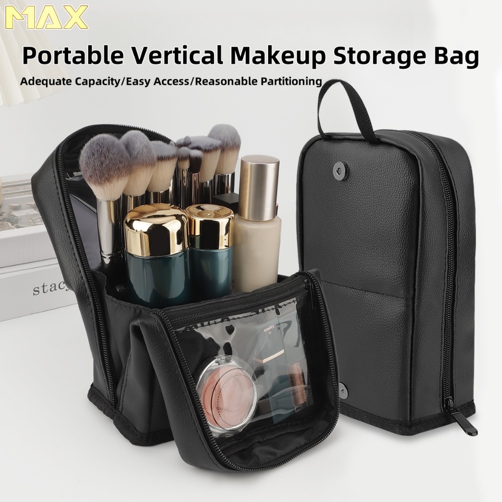 กระเป๋าแปรงแต่งหน้าแนวตั้งความจุขนาดใหญ่อเนกประสงค์สะดวกเครื่องมือกระเป๋าแปรงแต่งหน้ามืออาชีพ
