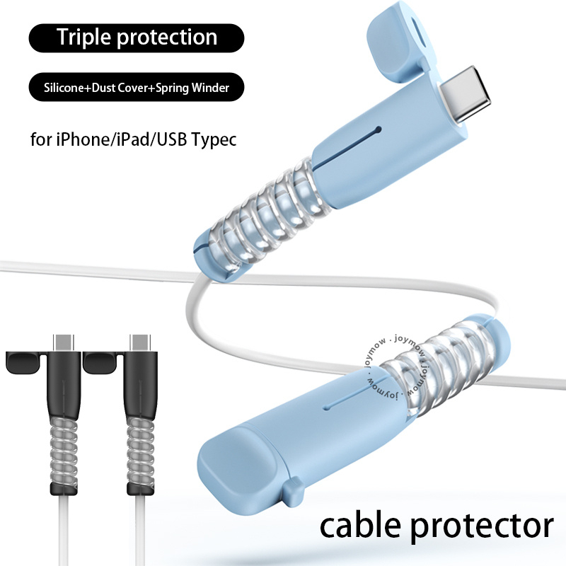 New Hot13th Charger Protector Cover Soft Silicone Data Cable Spring Winder Cable Protector Wire Cover for USB TypeC/iphone สายชาร์จ